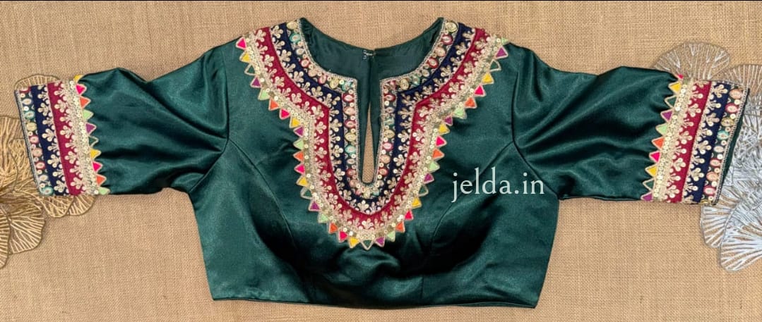 Festive Embroidered Modal Silk Blouse