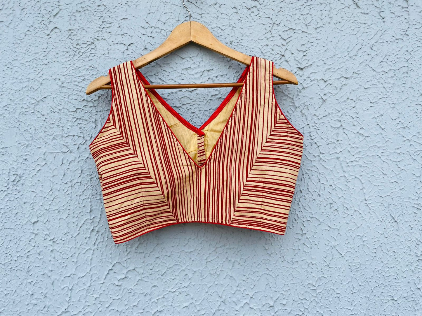Cotton V Neck Sleeveless - Premium Designer Blouse