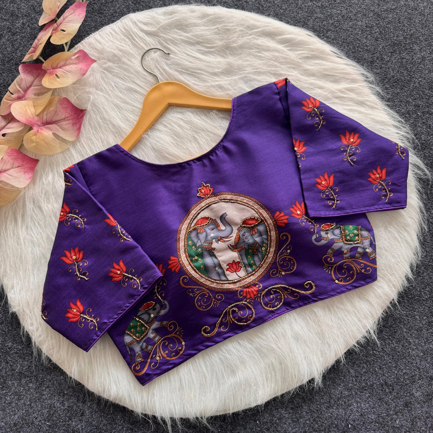 Pure silk fabric with Decent print ready made blouses