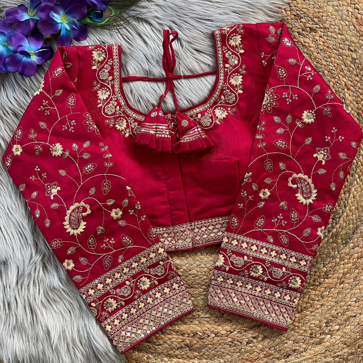 Heavy Embroidery Bridal Work ready made blouse