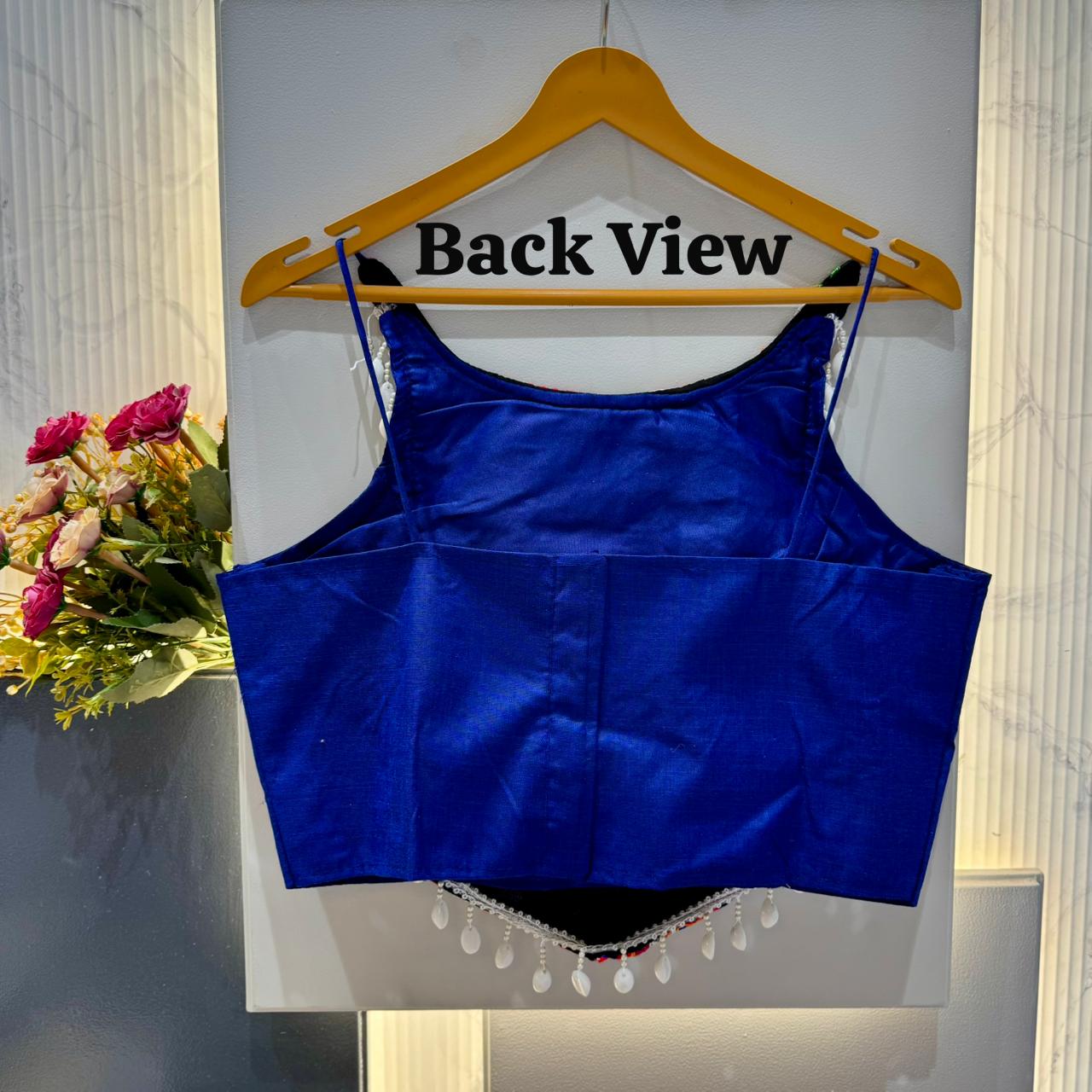 Heavy thread & hand mirror work ready made blouse