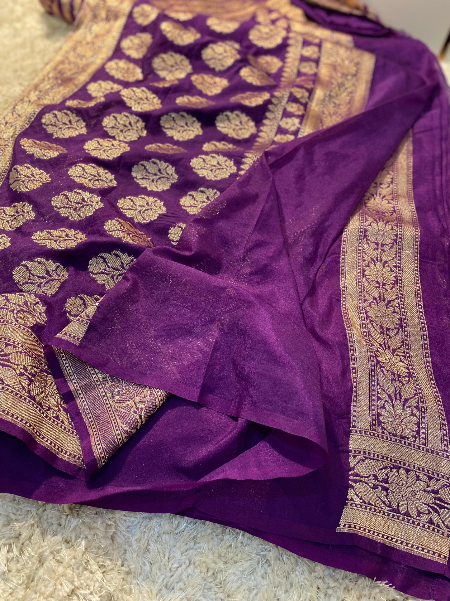 Handloom Banarasi Katan Georgette Silk Saree