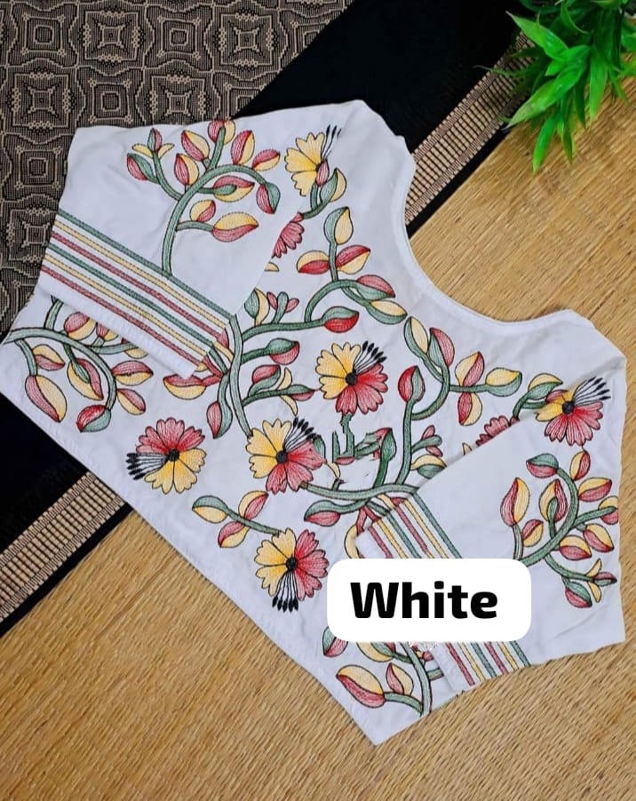 Kantha embroidery ready made blouse