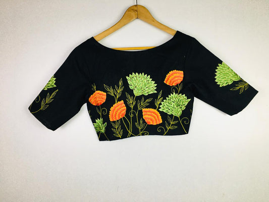 Cotton embroidered designer blouses