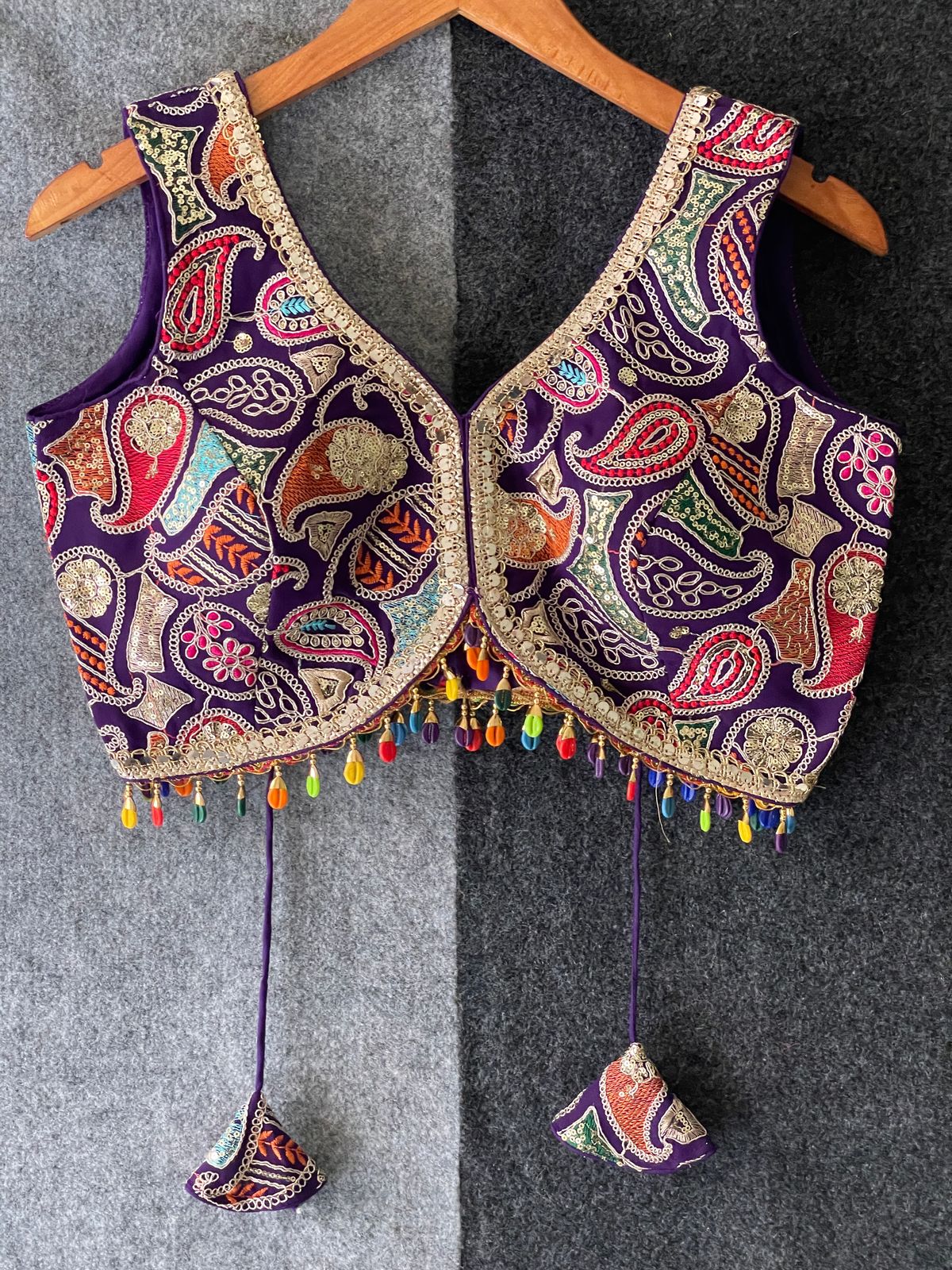 Heavy Pure Viscose Thread Embroidery Work - Premium Readymade Blouse