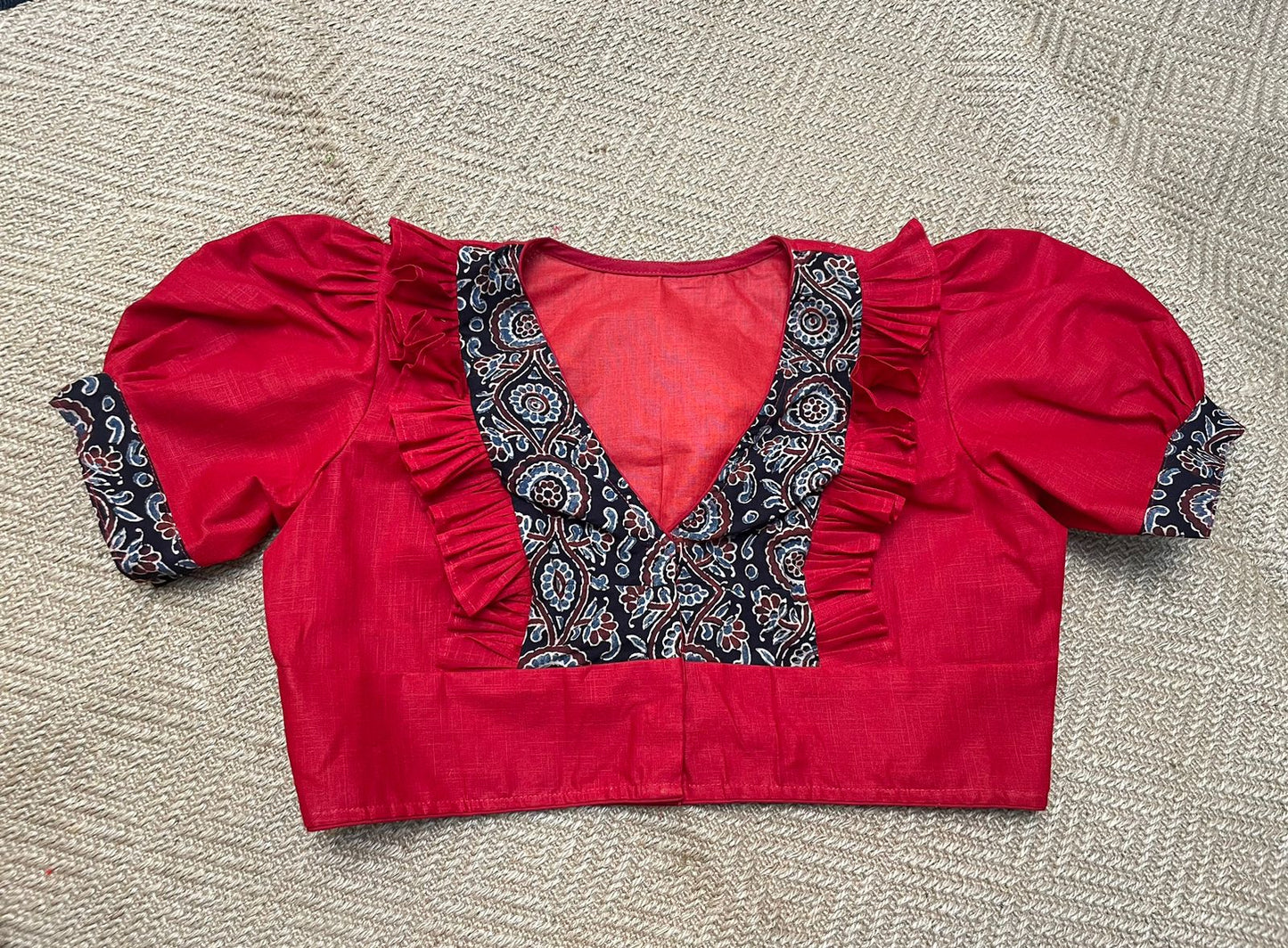 Cotton Printed With Frill - Premium Designer Blouse