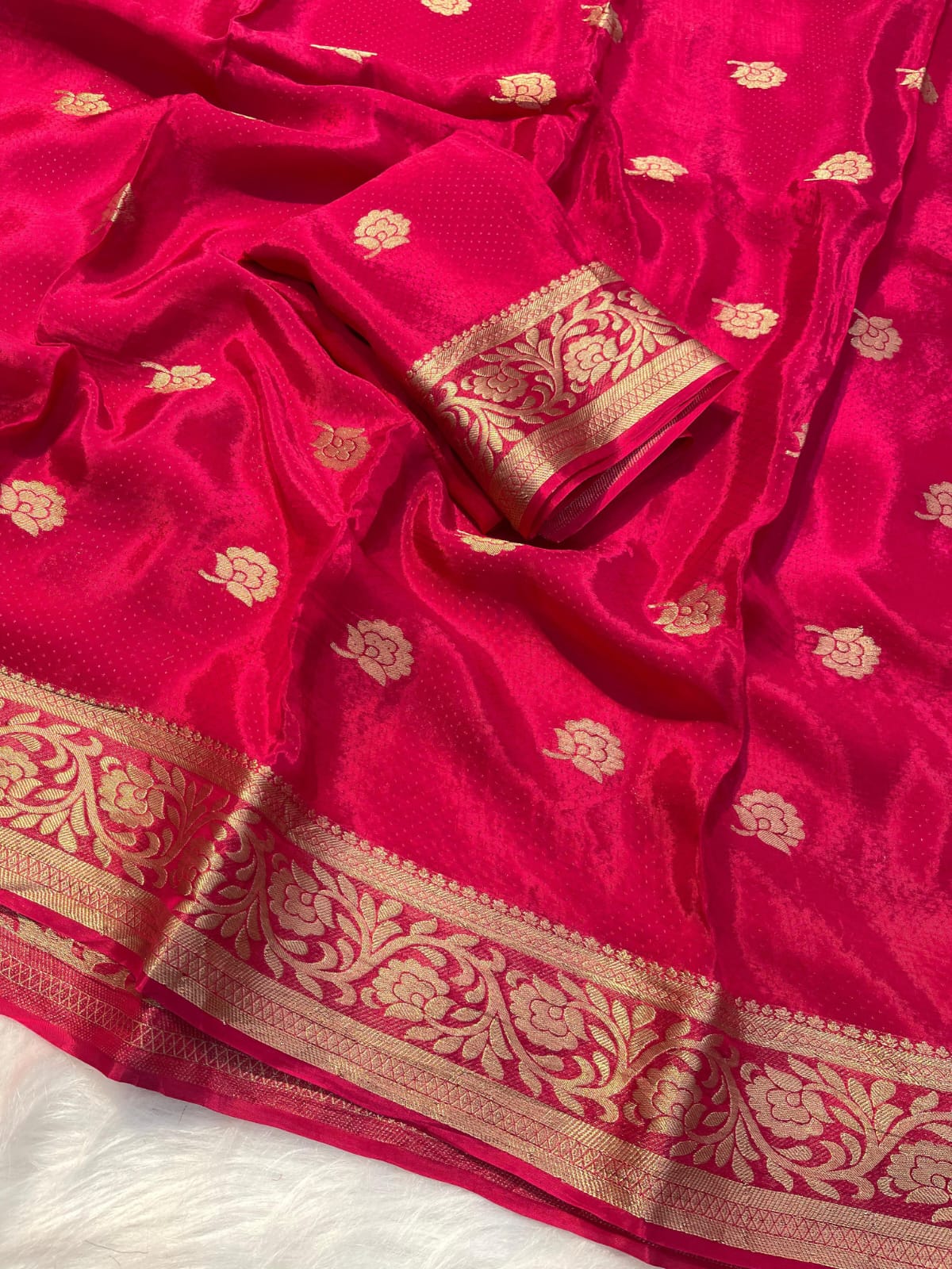 Pure viscose Mysore Crepe saree