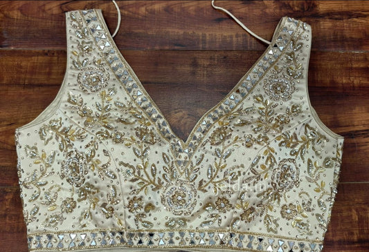 Heavy Embroidery work sleeveless - custom made blouses