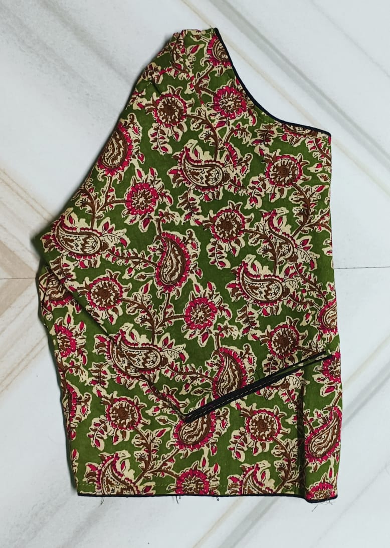 Kalamkari boatneck ready made blouse