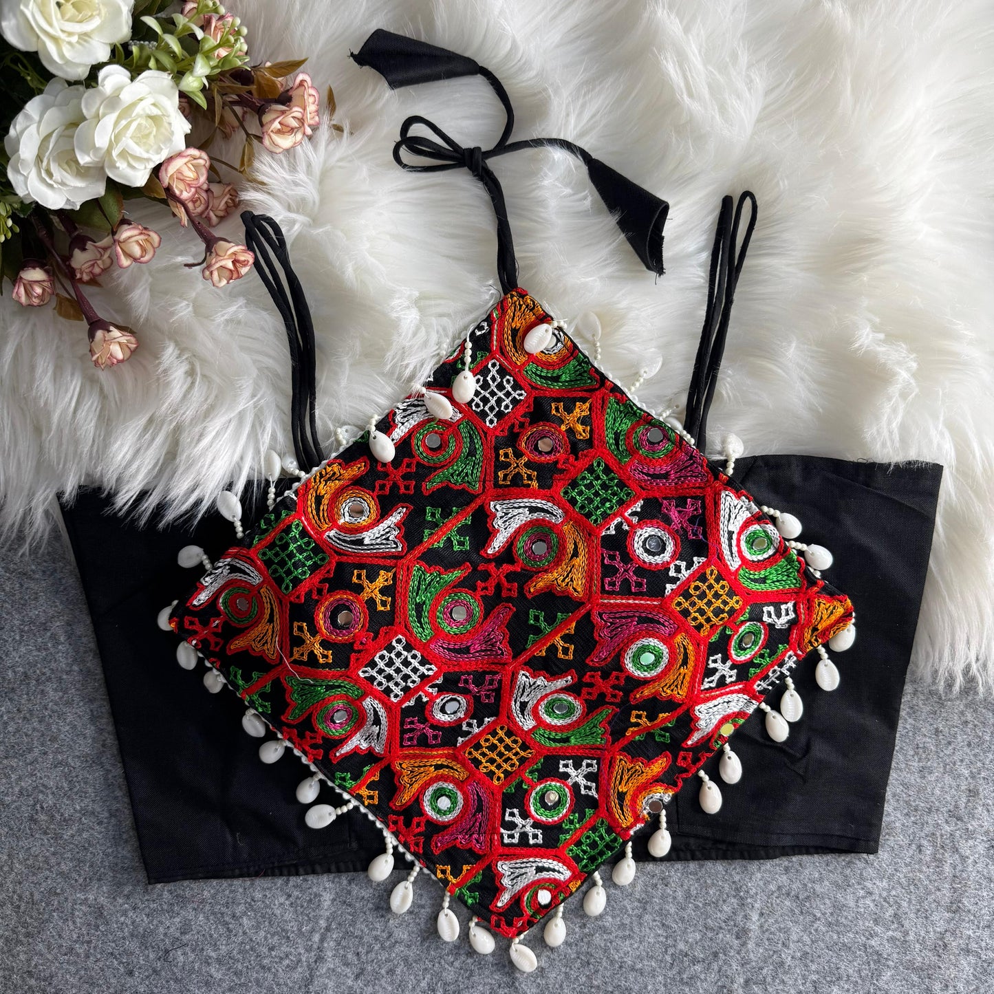 Heavy Embroidery With traditional Lace ready made blouse