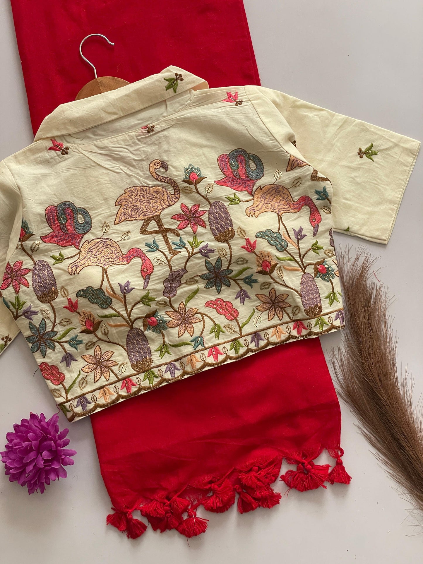 PRESENTING ORIGINAL COTTON COLLAR NECK BLOUSE WITH COTTON SAREE