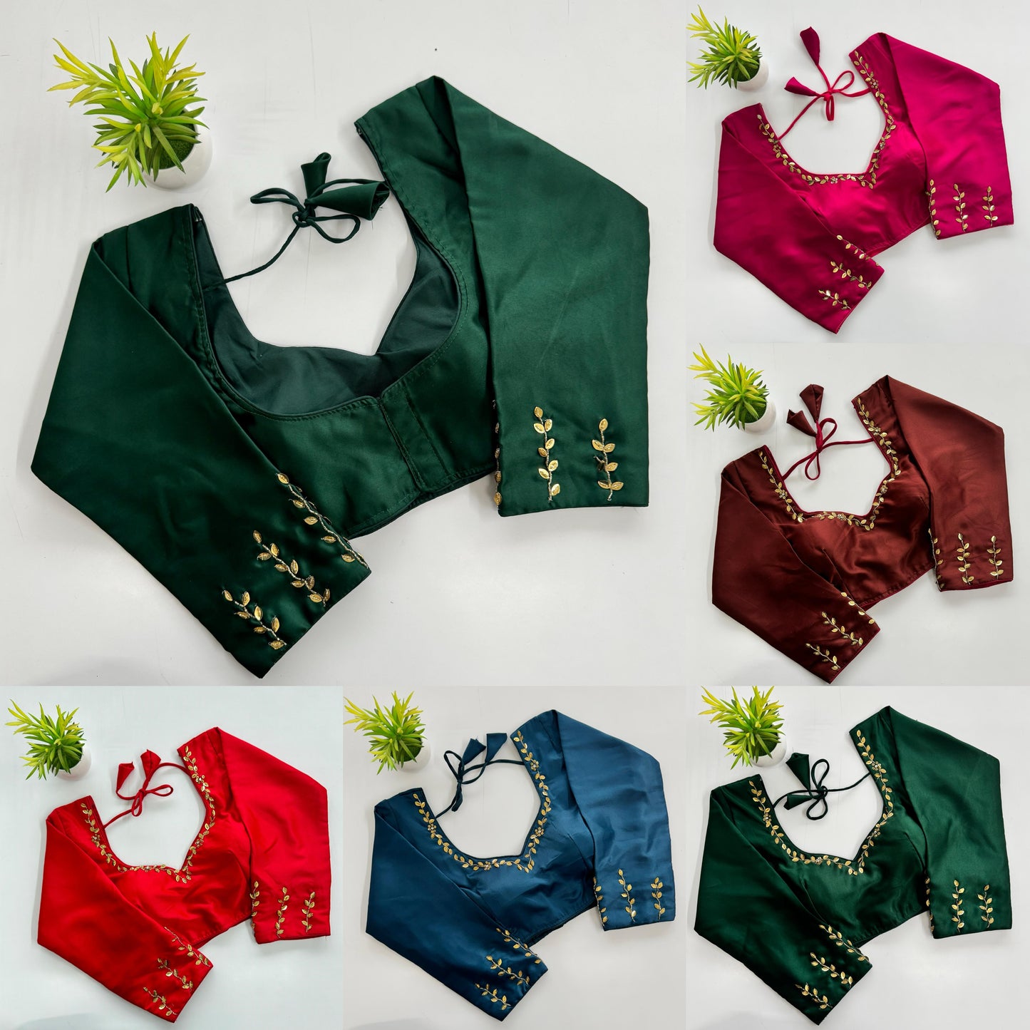 A Beauty Of Golden Handwork With Sequins All Over - Premium Readymade Blouse