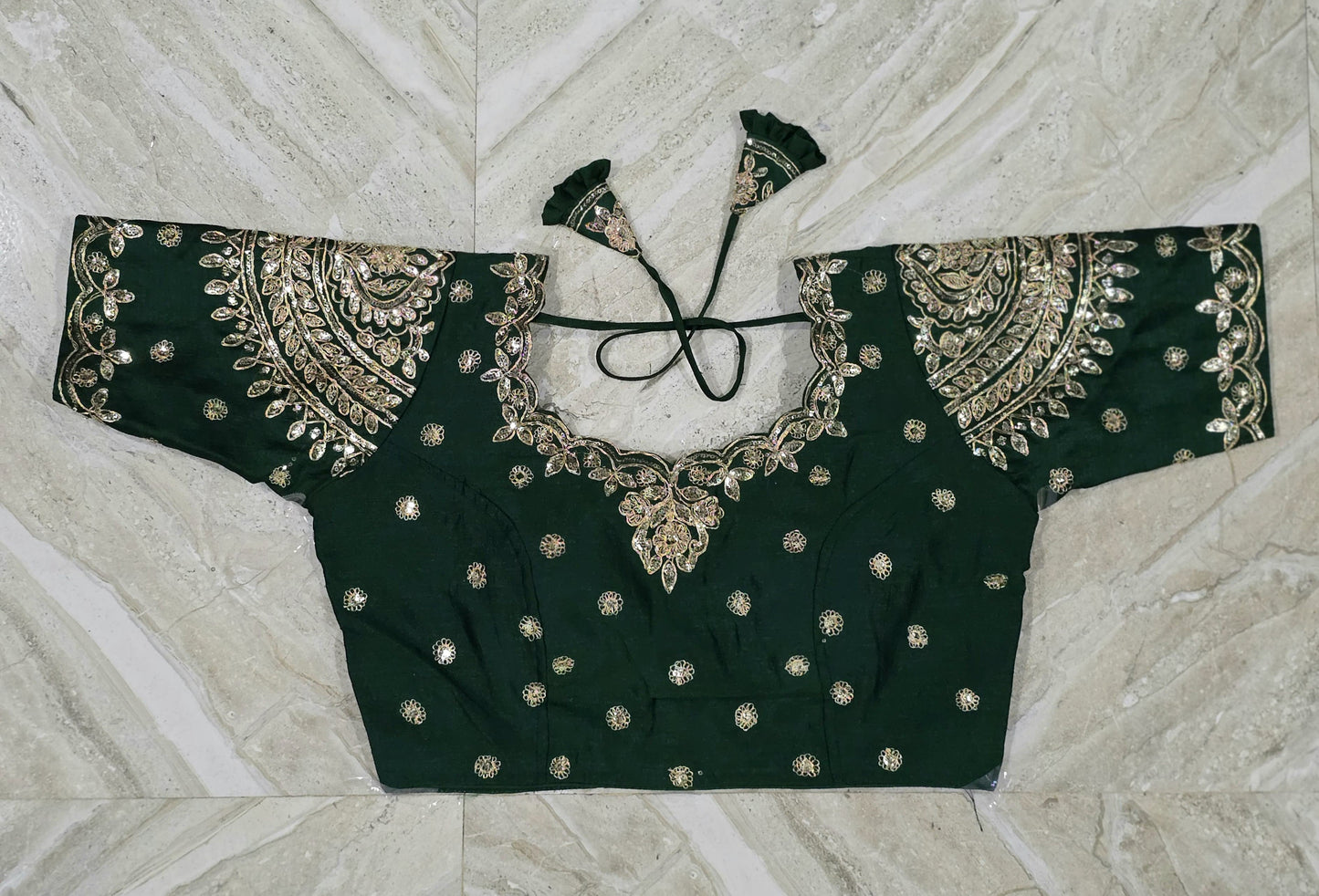 Bridal soft smooth silk ari work ready made blouse