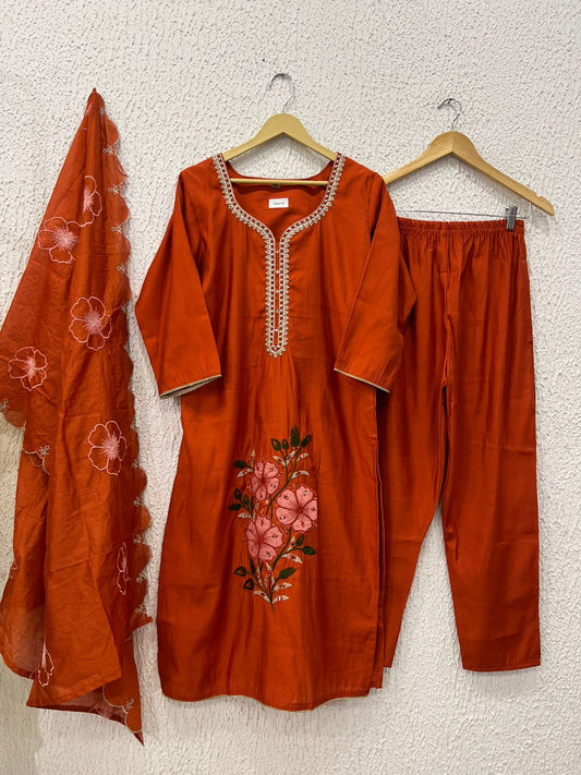 Cotton embroidery work salwar suit
