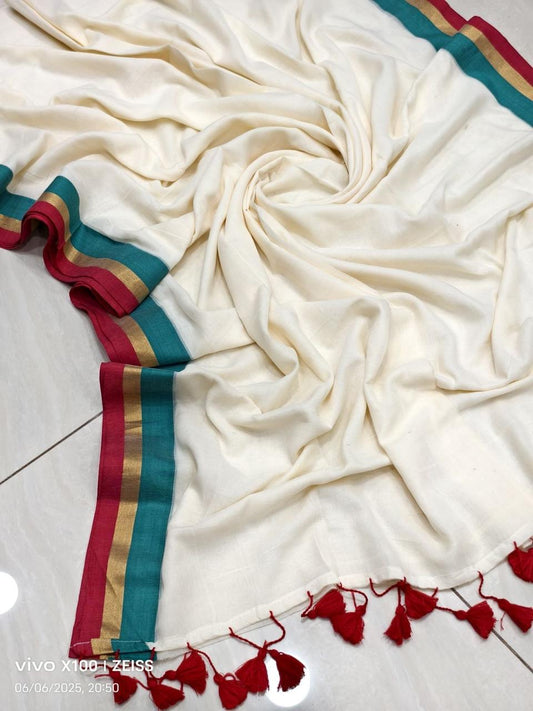 Pure mul cotton by cotton saree