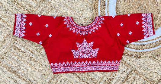 Kalka Embroidery Malai Cotton - Premium Readymade Blouse