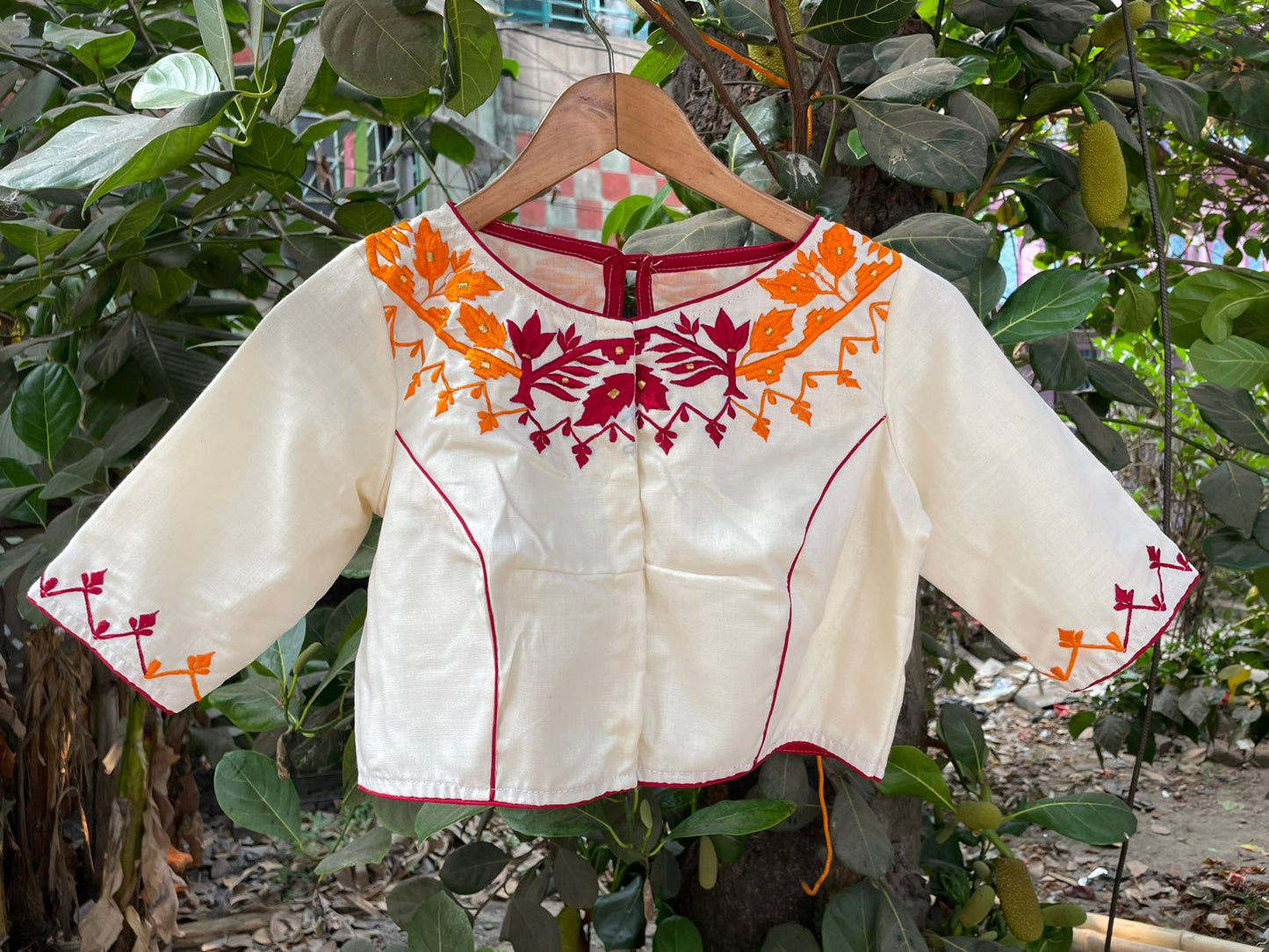 Cotton embroidered designer blouses