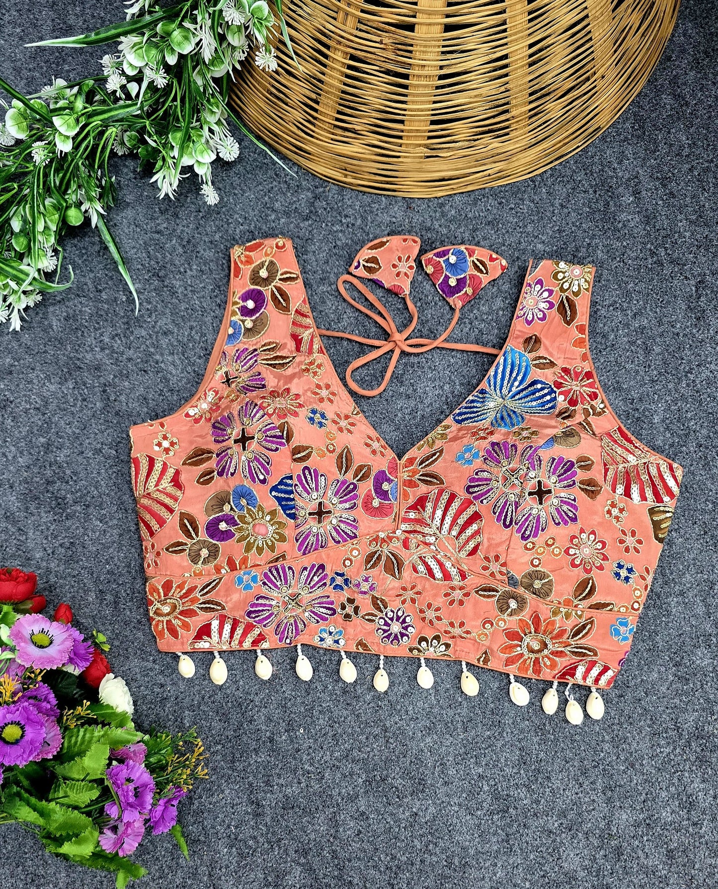Party wear handwork ready made blouse