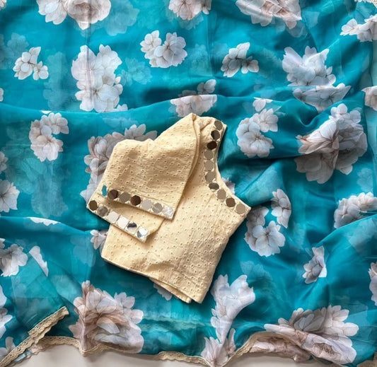 Beautiful Soft tebby silk digital printed sarees