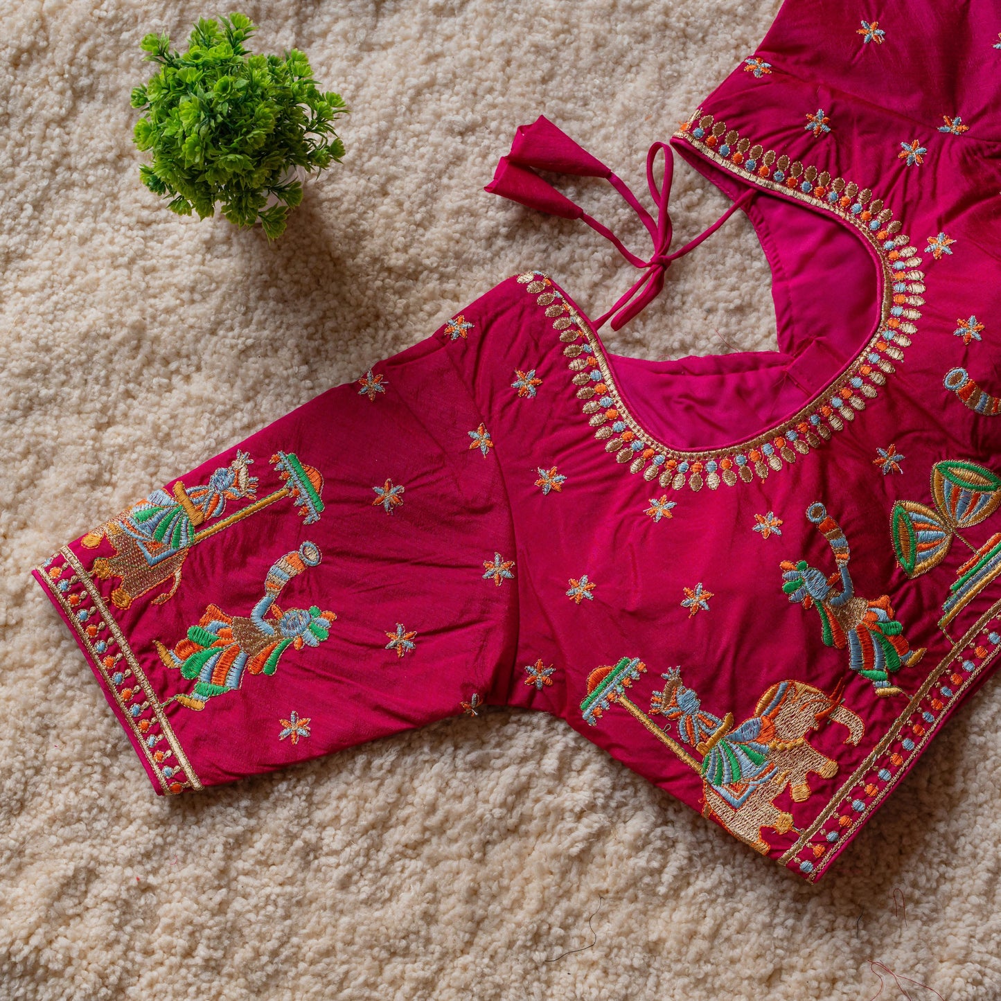 Beautiful embroidery work touch up with sequins all over ready made blouses