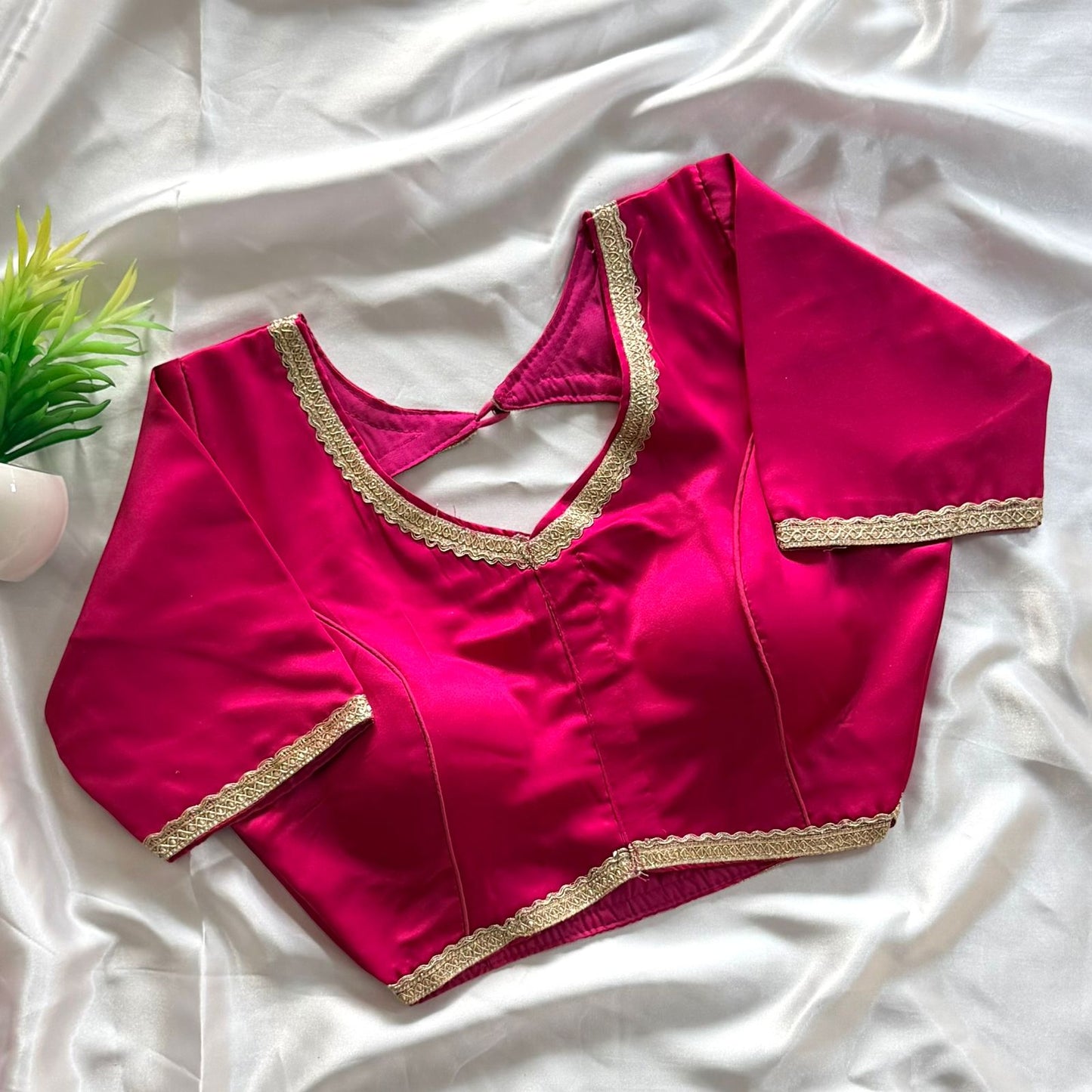 Beautiful embroidery work lace all over ready made blouse