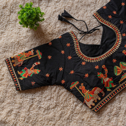 Beautiful embroidery work touch up with sequins all over ready made blouses