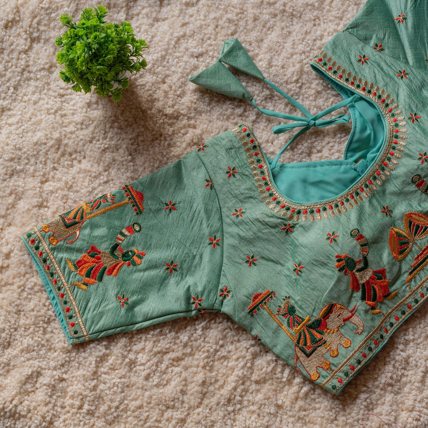 Beautiful embroidery work touch up with sequins all over ready made blouses