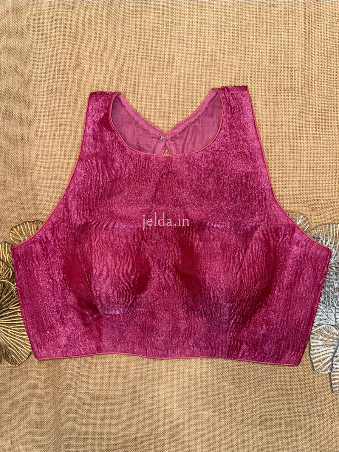 Premium Plain Sleeveless High Neck Blouses – Silk Fabric