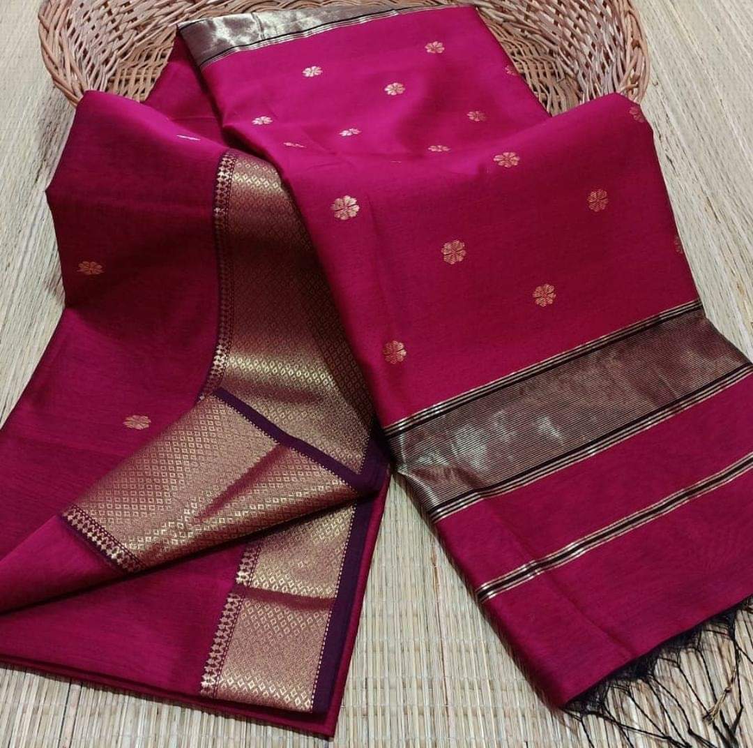 HANDLOOM MAHESHWARI COTTON SILK SAREE