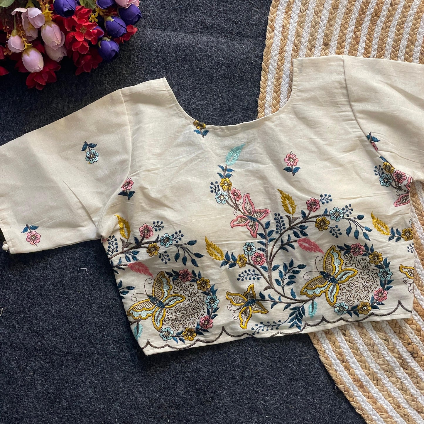 Heavy Cotton Embroidery Work - Premium Ready Made Blouses