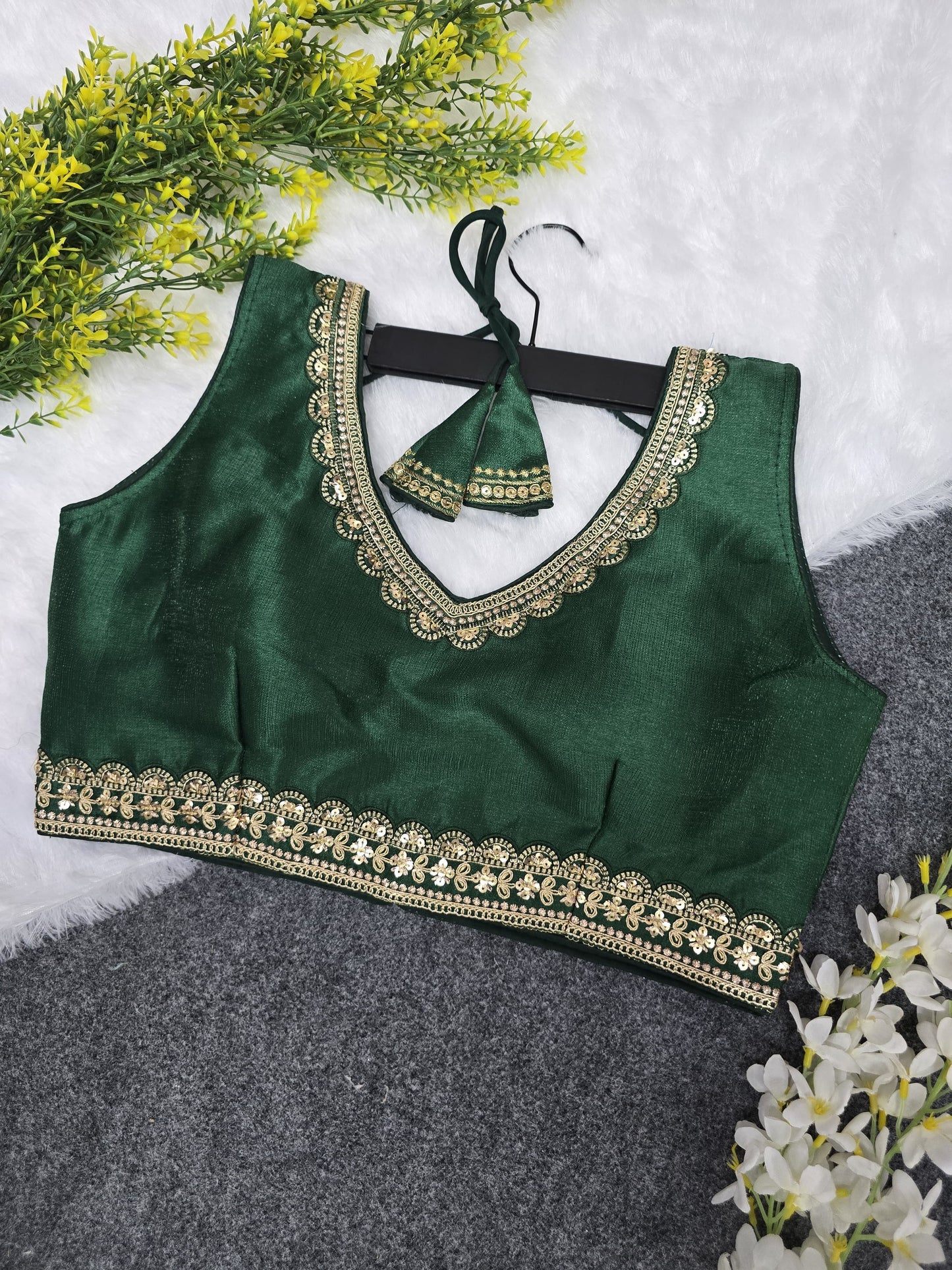 Slub silk partywear ready made blouses