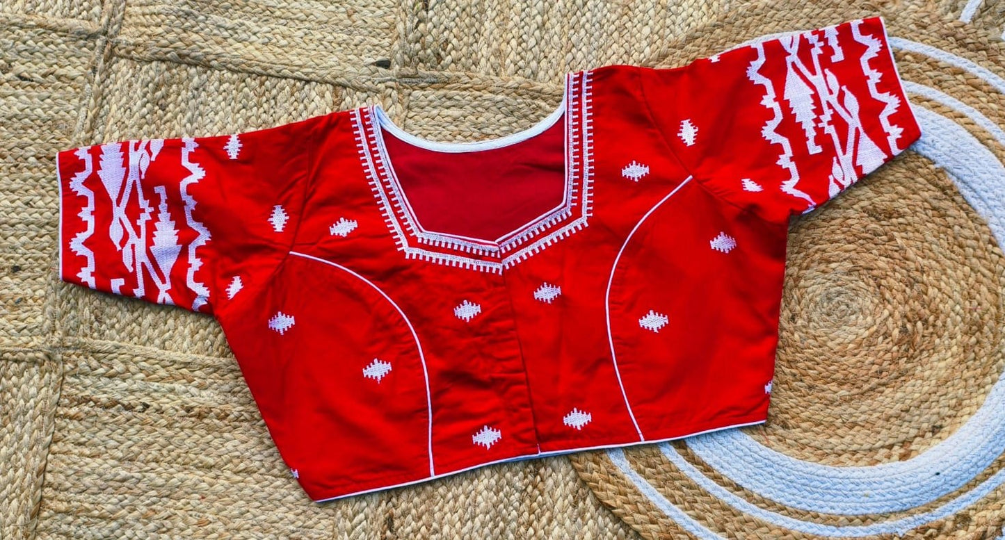 Jamdani Cotton Malai Silk - Premium Readymade Blouse