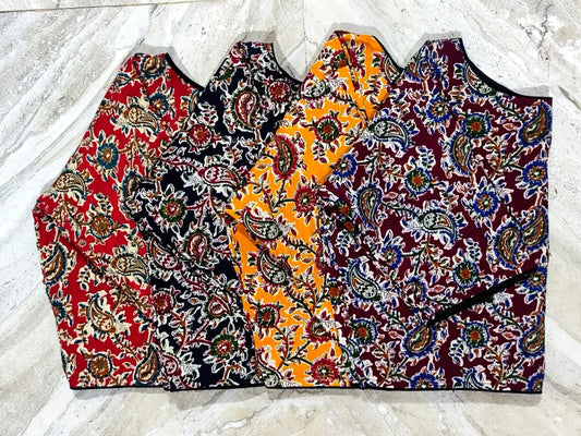 Kalamkari boatneck ready made blouse