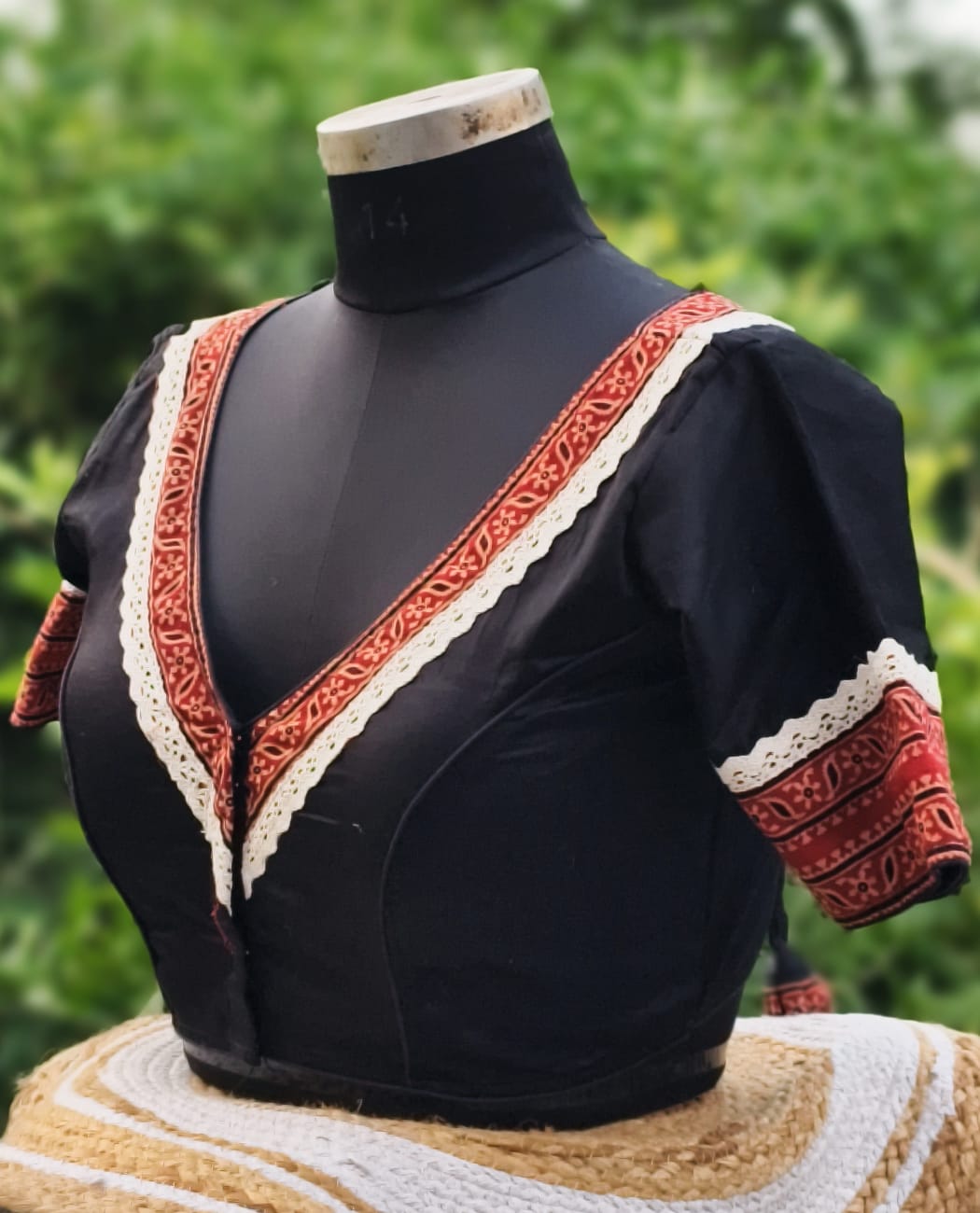 Cotton Silk V Neck - ready made blouse