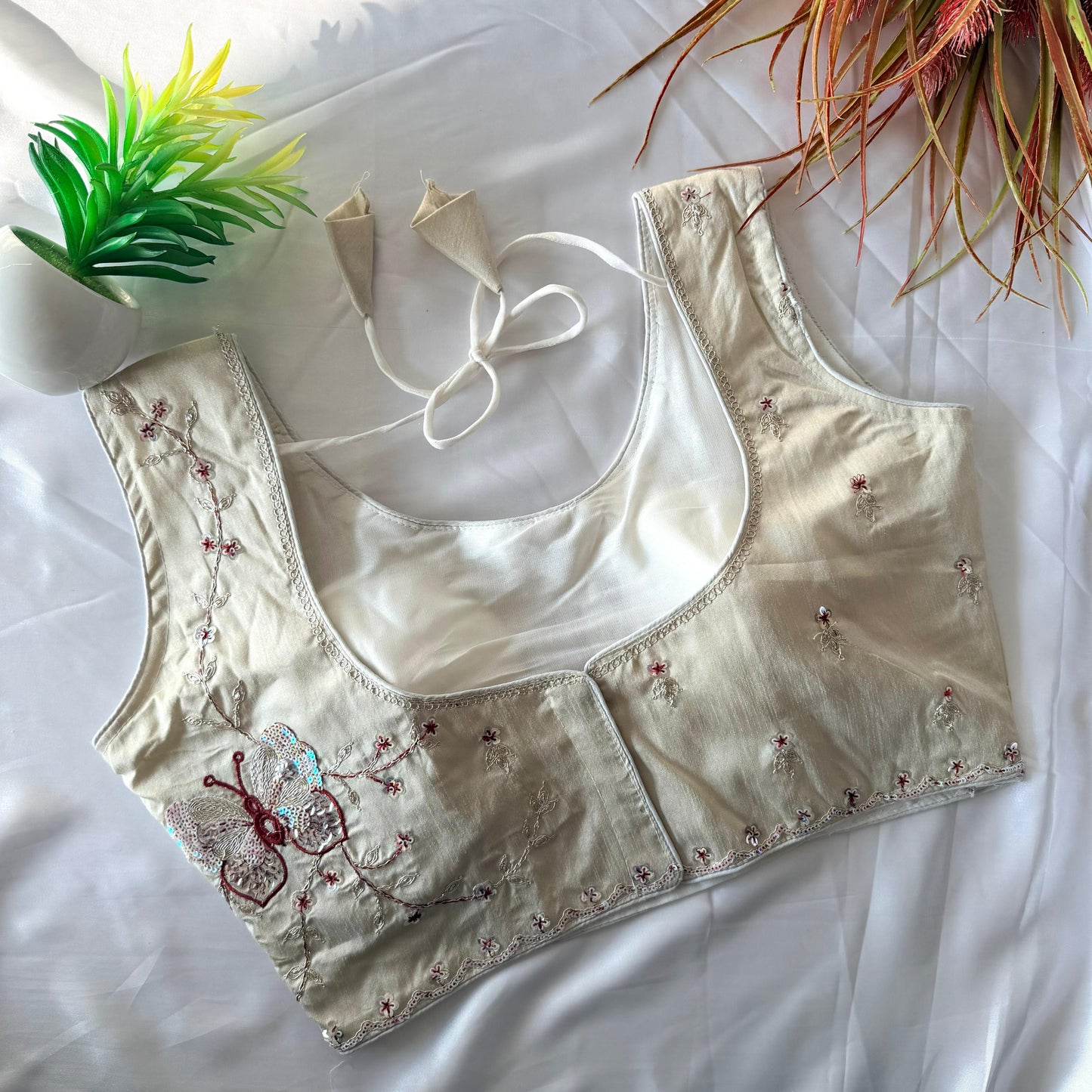 A beautiful work with sequins all over ready made blouse