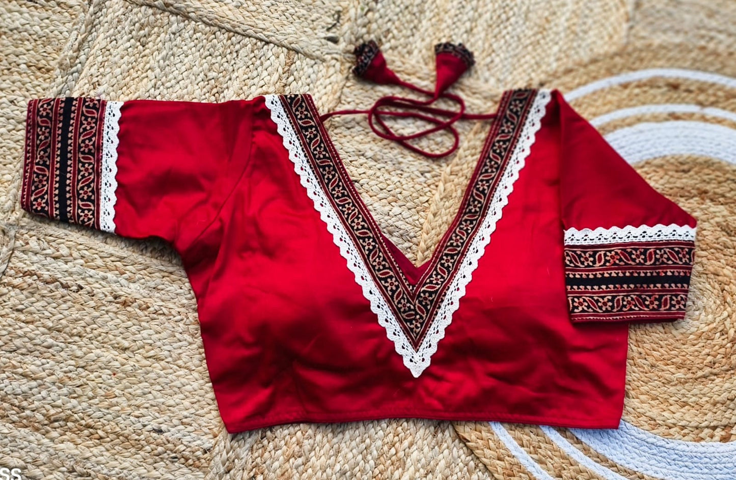 Cotton Silk V Neck - ready made blouse