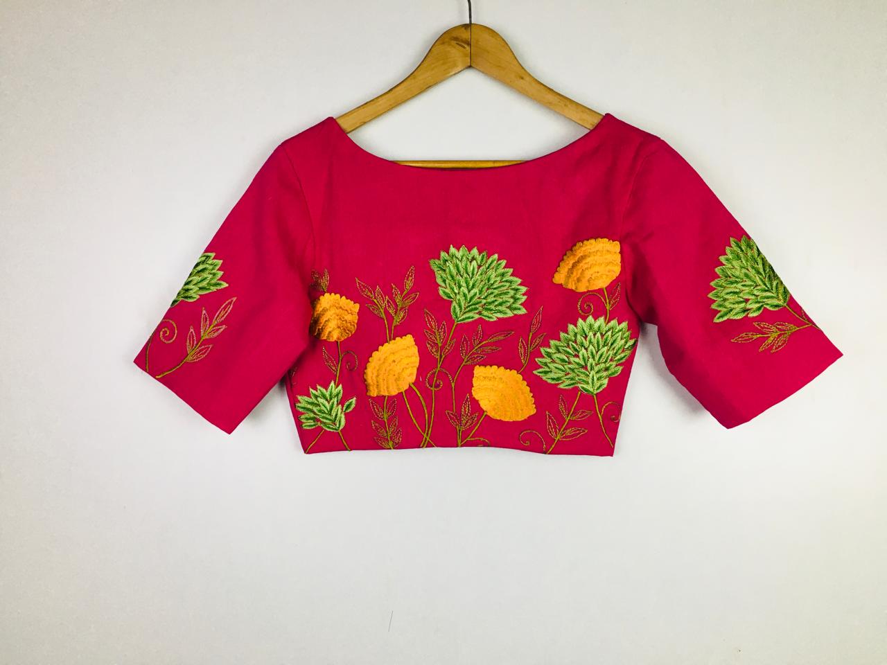 Cotton embroidered designer blouses