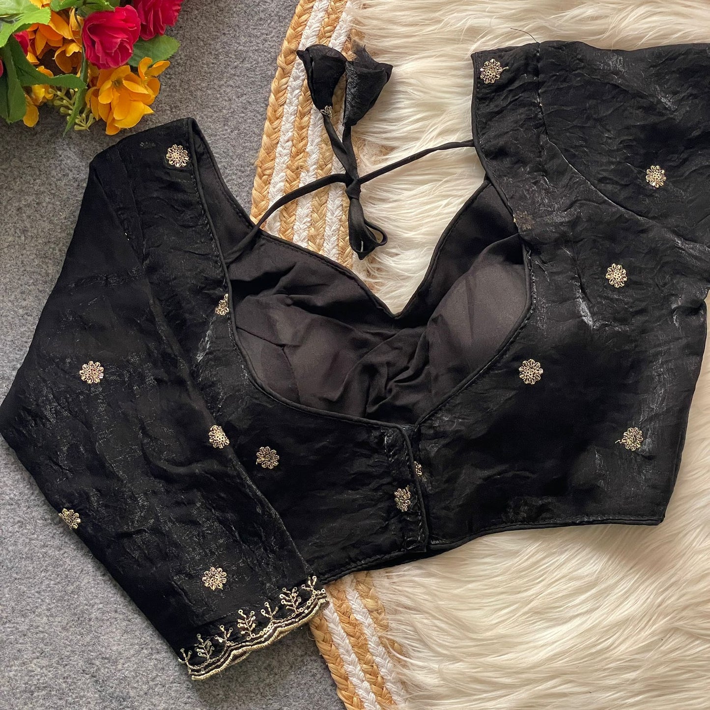 Heavy Handwork + Sequins & Codding Thread Work Ready Made Blouse