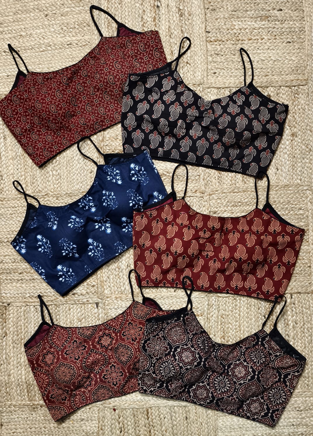 AJRAKH SHOLDER STRAPS/ NUDDLUS - PREMIUM READY MADE BLOUSE