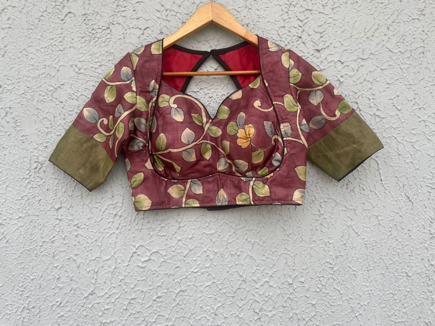 Gachi tusser hand kalamakri designer blouse