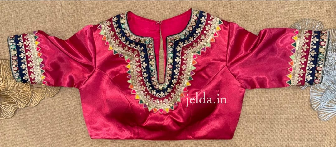 Festive Embroidered Modal Silk Blouse