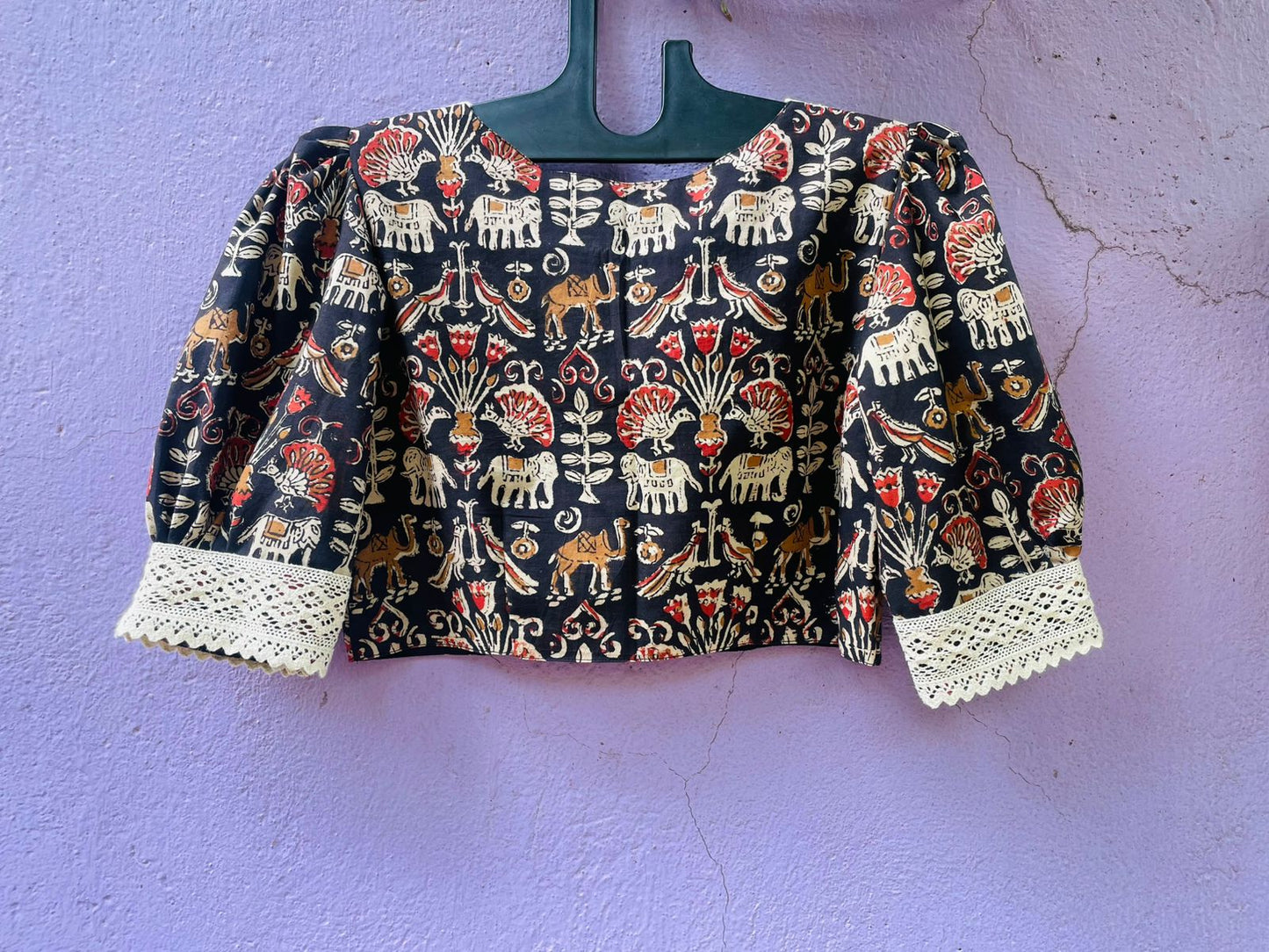 Cotton Printed With Lace Work - Premium Designer Blouse