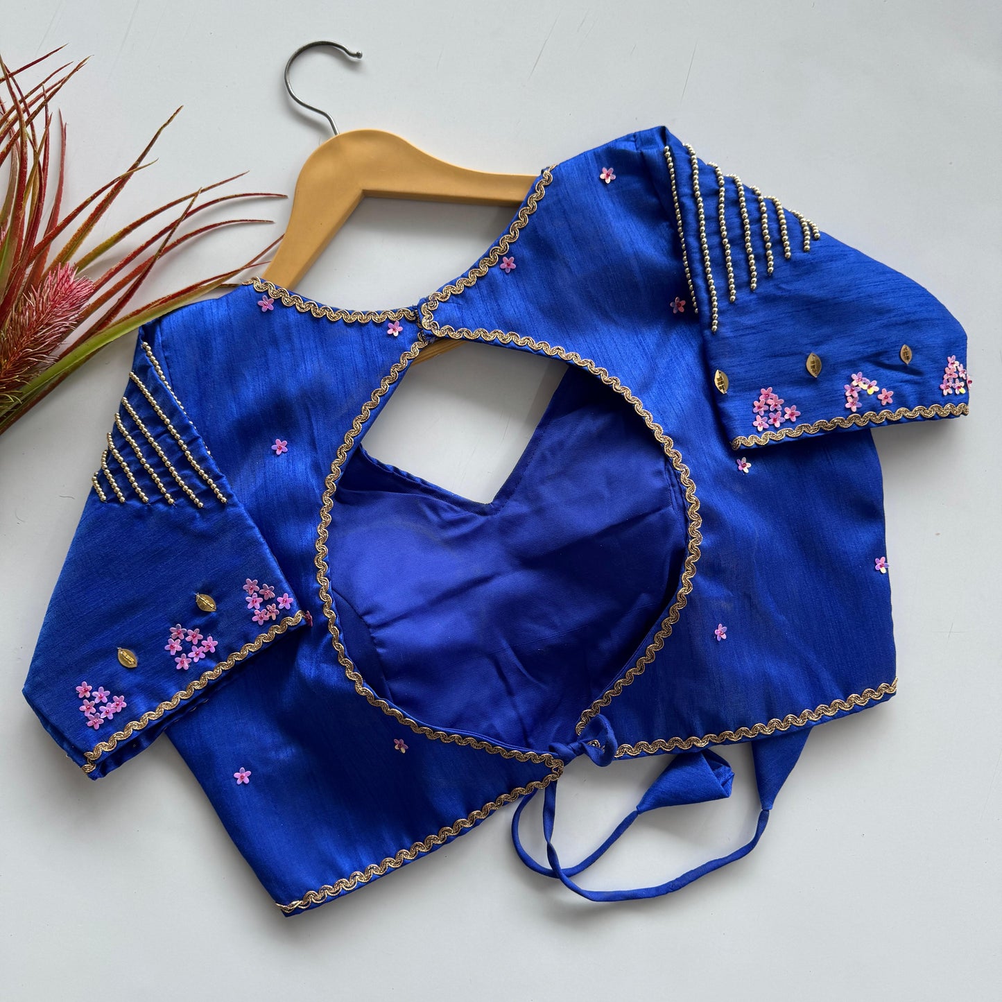 A beauty of golden handwork work all over ready made blouses