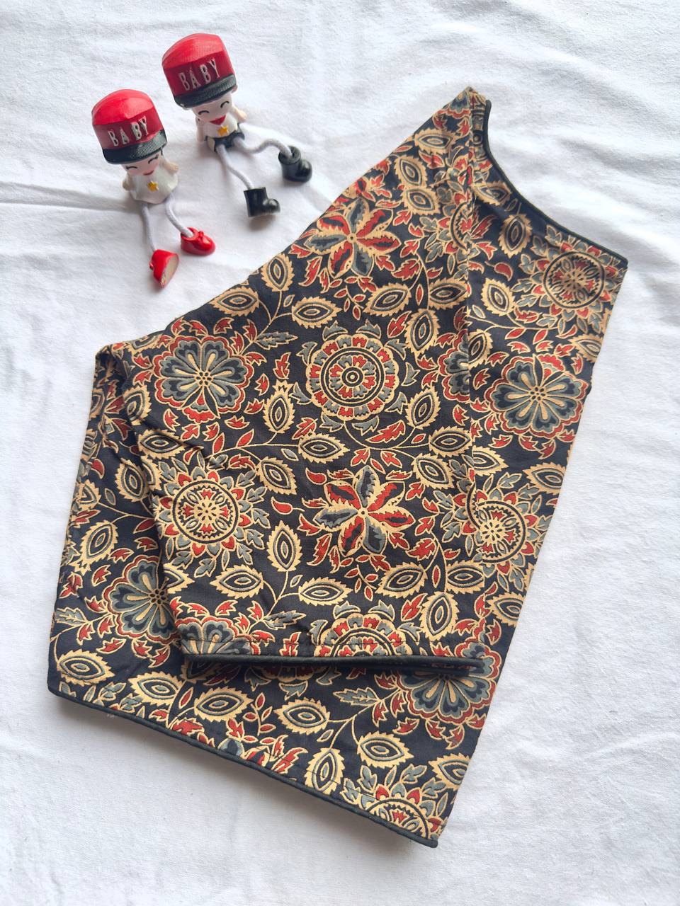 Pure Ajrakh HandBlock Cotton - Premium Readymade Blouse