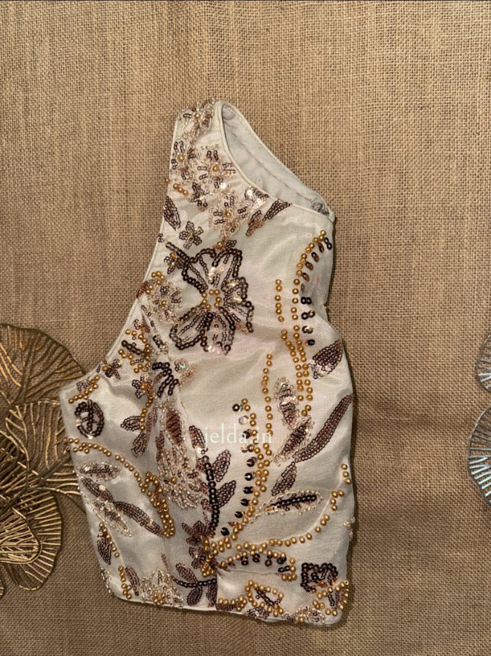 High-Neck Heavy Embroidered Blouses – Designer Sequin Edition