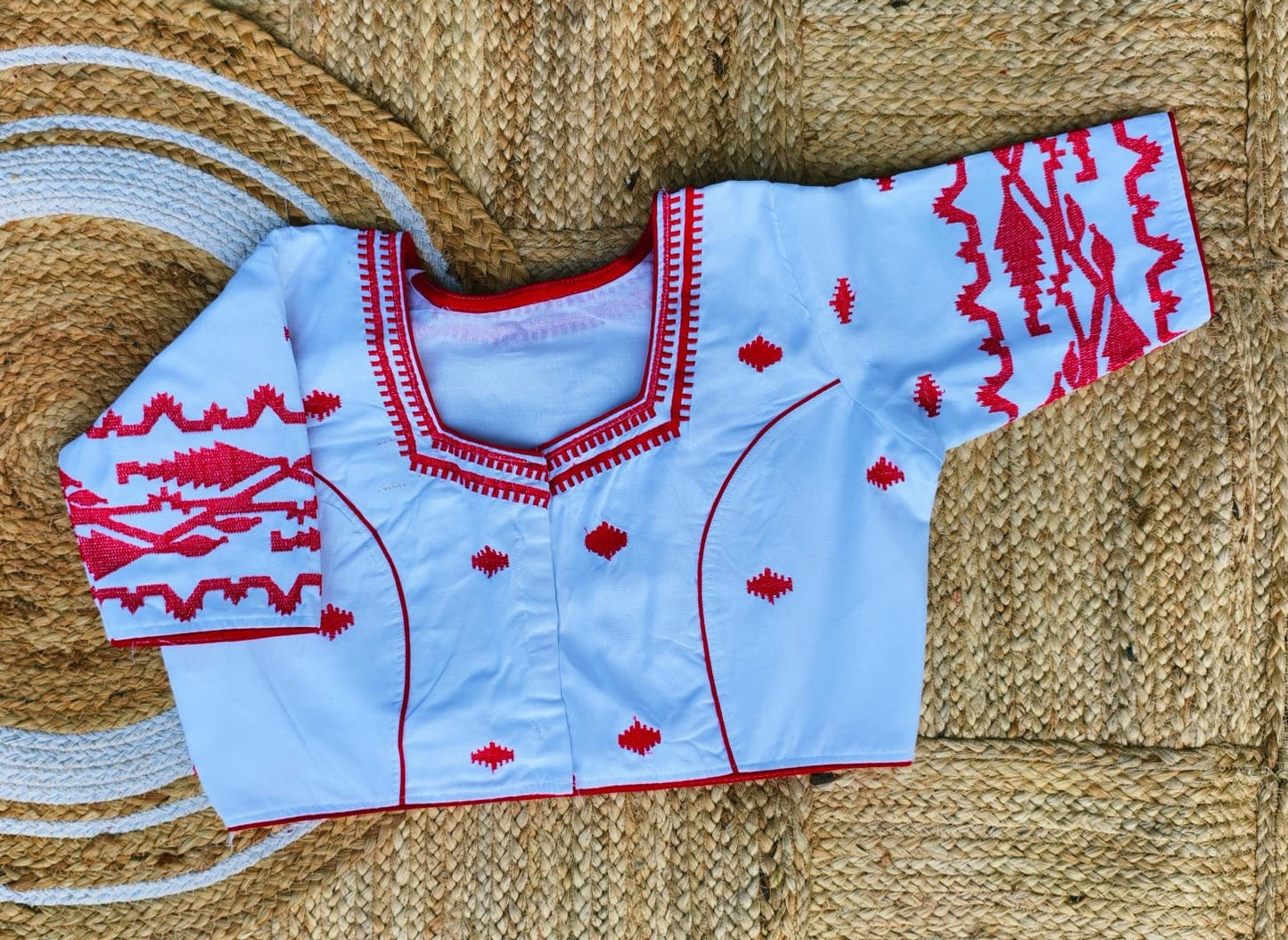 Jamdani Cotton Malai Silk - Premium Readymade Blouse