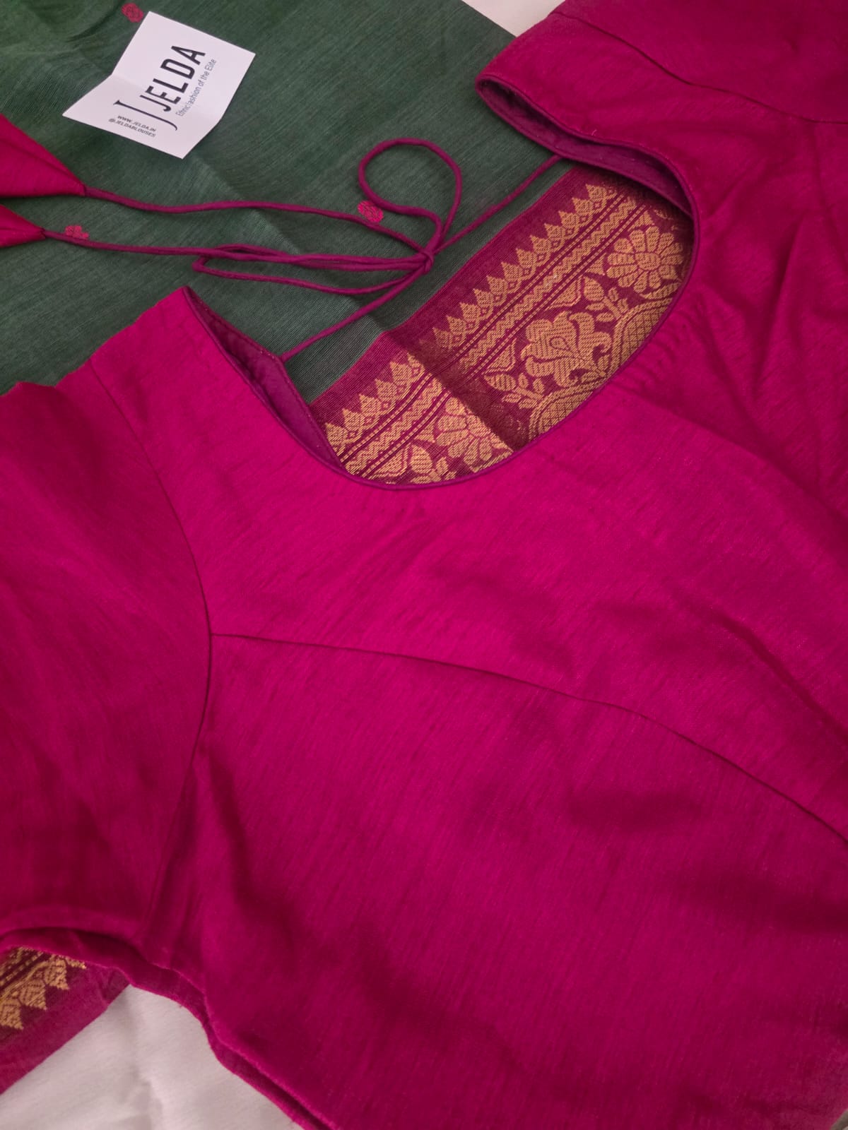 Elegant black pure linen saree