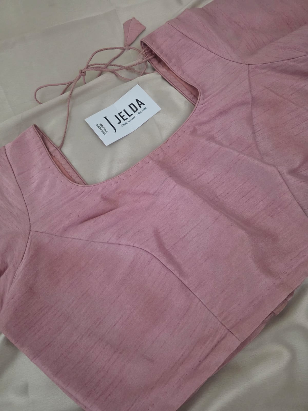 Pure dupion silk Pink Elbow Sleeves Custommade blouse