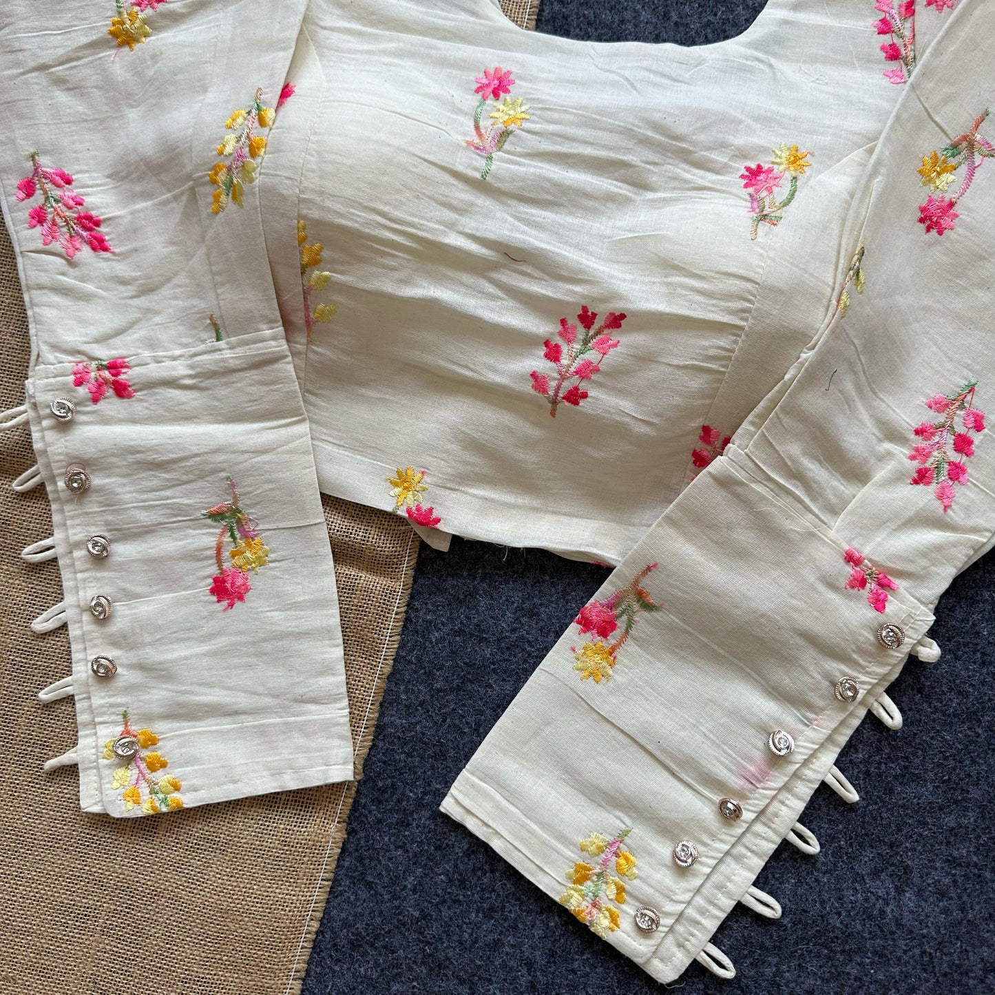 Pure Camric Cotton - Premium Readymade Blouse