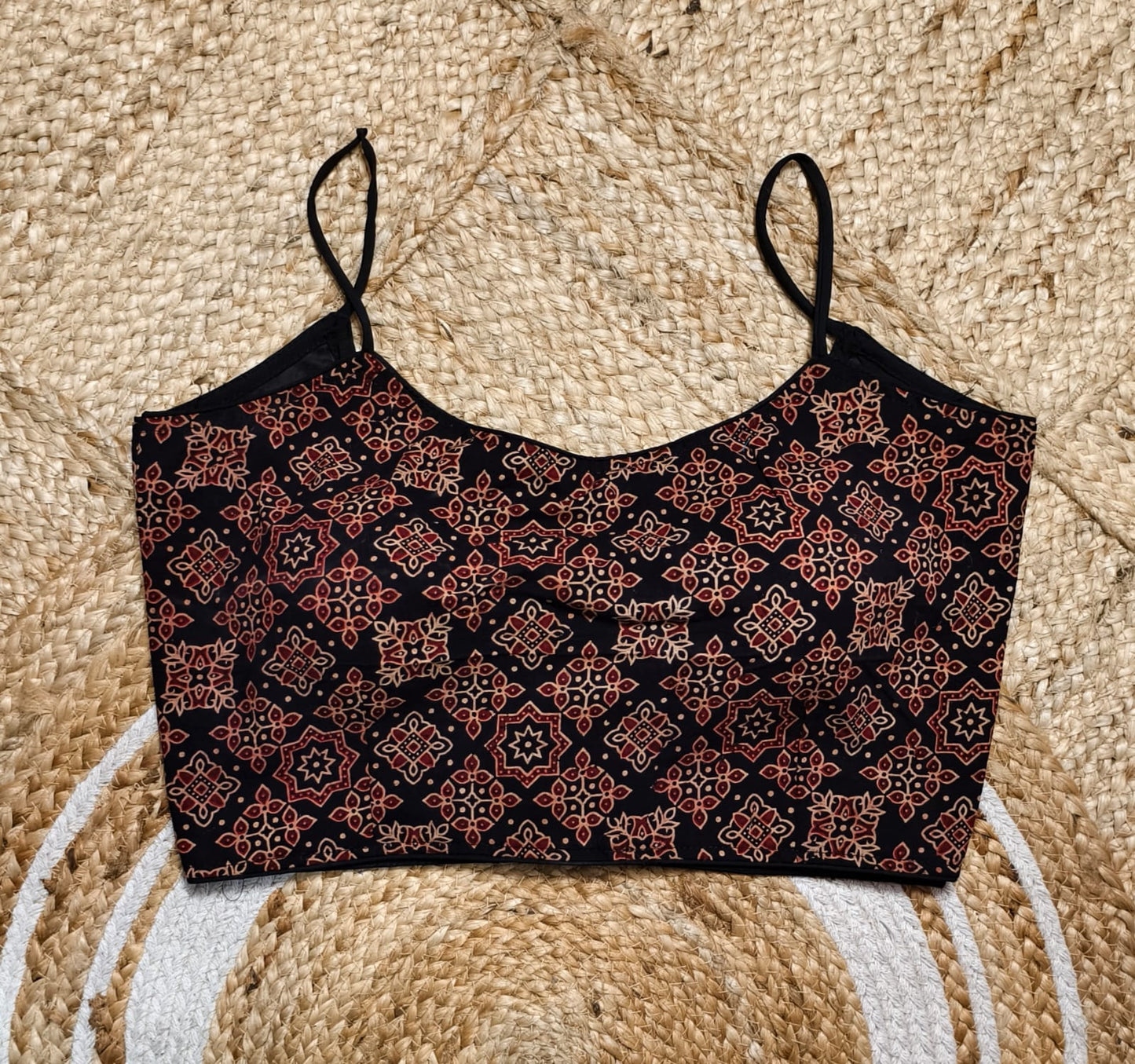 AJRAKH SHOLDER STRAPS/ NUDDLUS - PREMIUM READY MADE BLOUSE